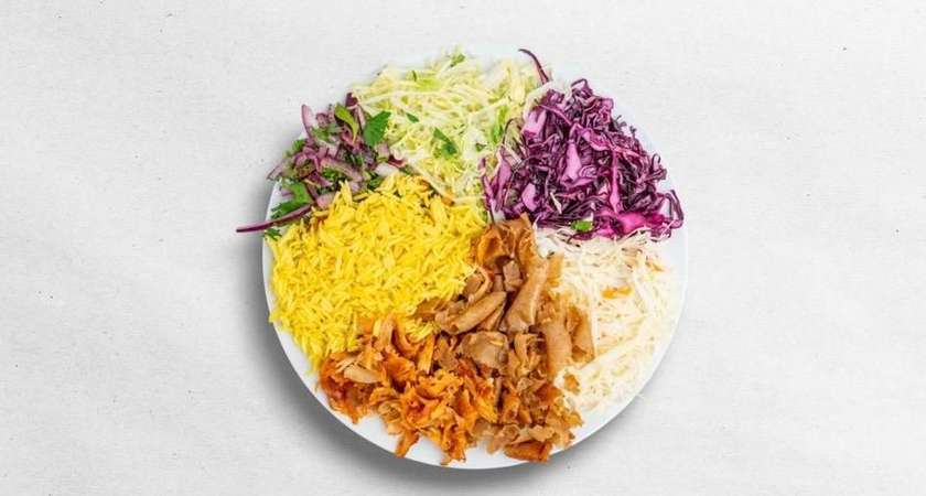 Large kebab plate with rice