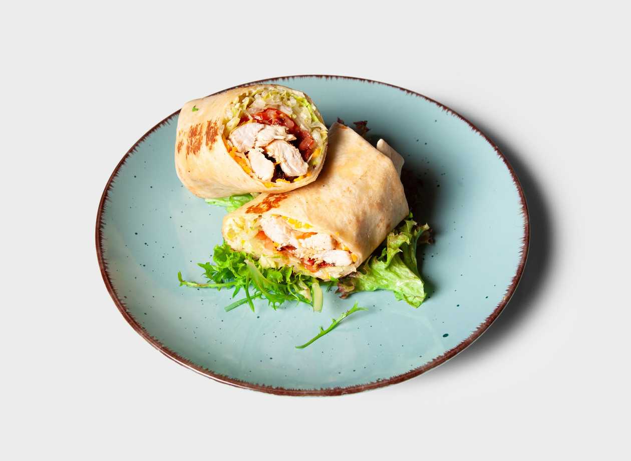 Wrap with Grilled Chicken and Lettuce
