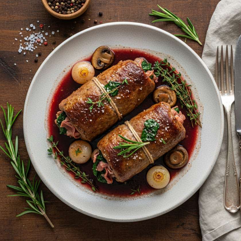 Beef Involtini in Wine Sauce