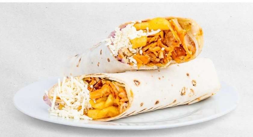 Dürüm kebab with cheese