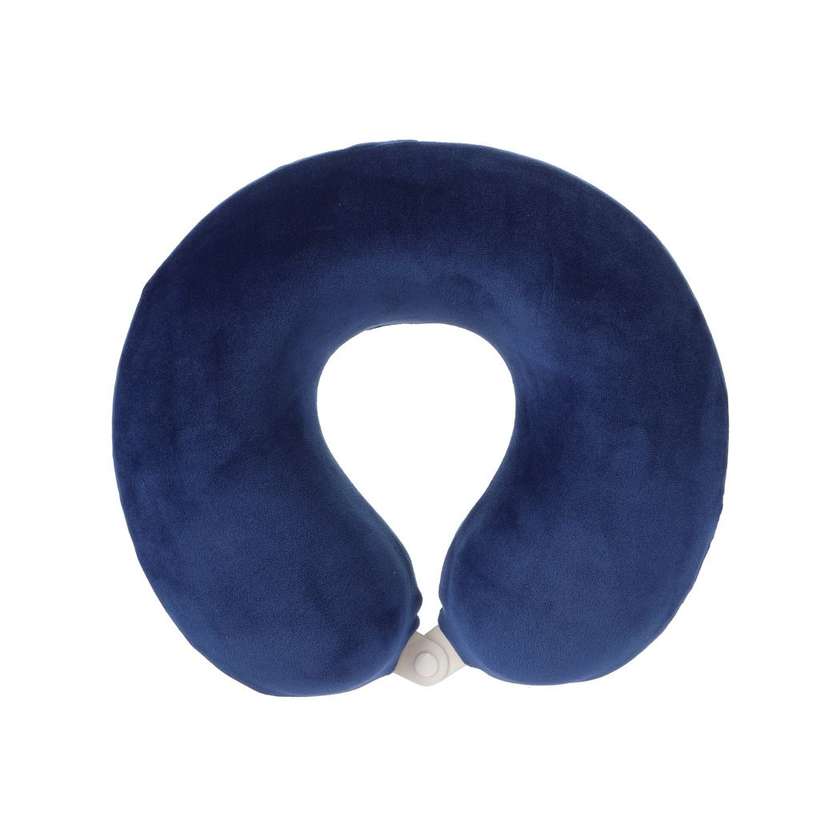 Solid Color Memory Foam U-Shaped Pillow (Navy)