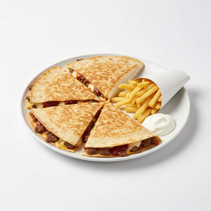 Beef Quesadilla with French Fries