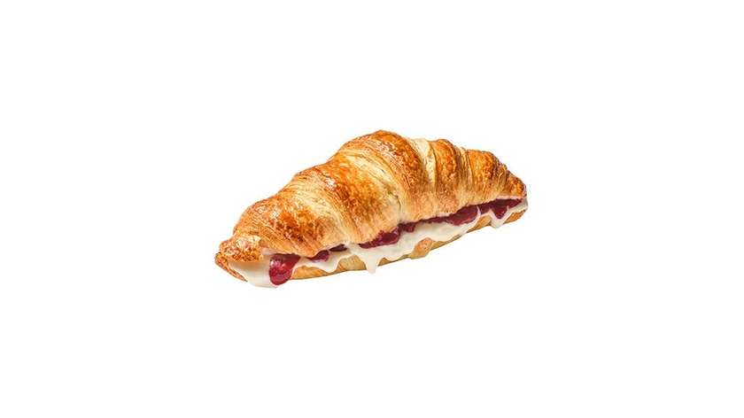 Croissant z kremem kokosowym i konfiturą malinową