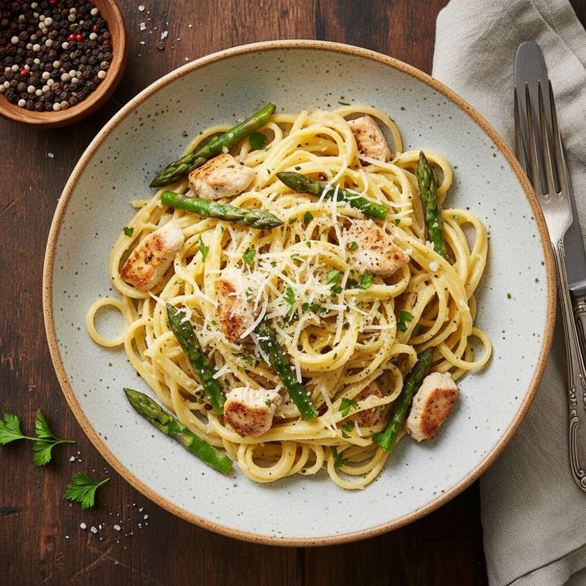 Tagliatelle with Chicken and Asparagus