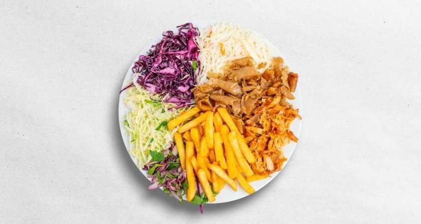 Large kebab plate with french fries