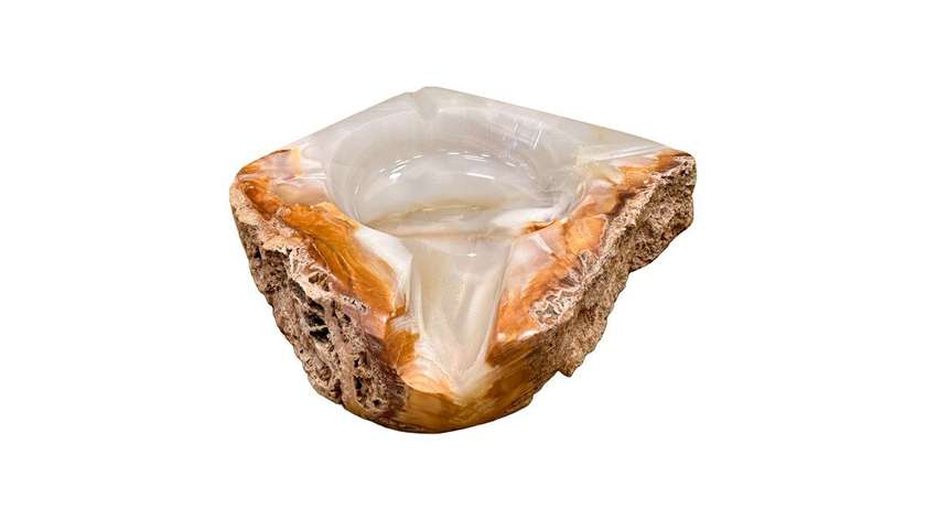 Armenian Onyx Precious Stone Cigar Ashtray