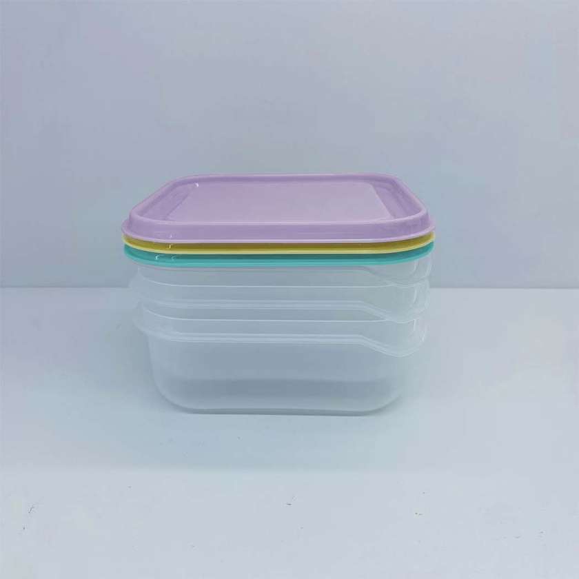Colorful Square Food Storage Containers (650mL, 3 pcs)