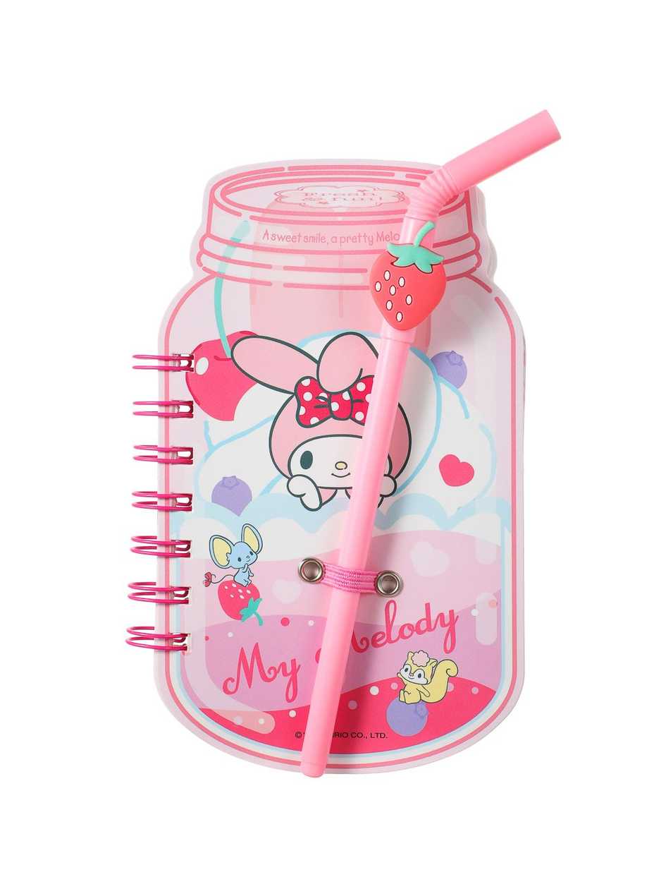 Sanrio characters Straw Cup 90 Sheets Wire-bound Book with Pen (My Melody)
