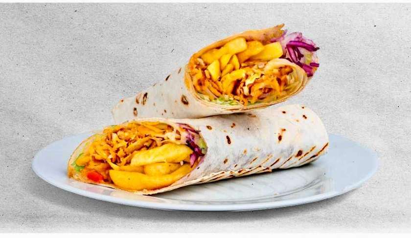 Dürüm kebab with fries
