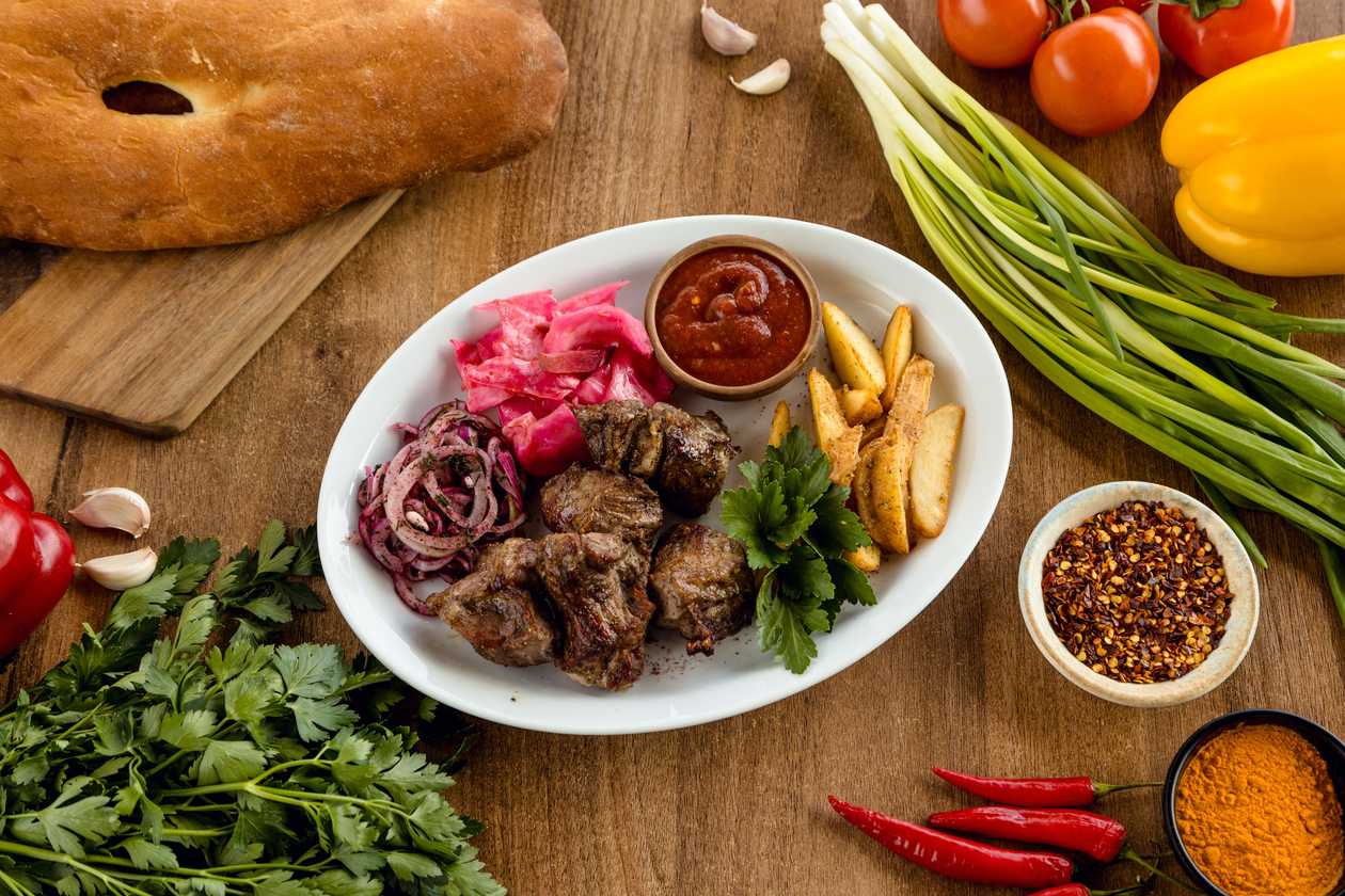 Pork shish kebab