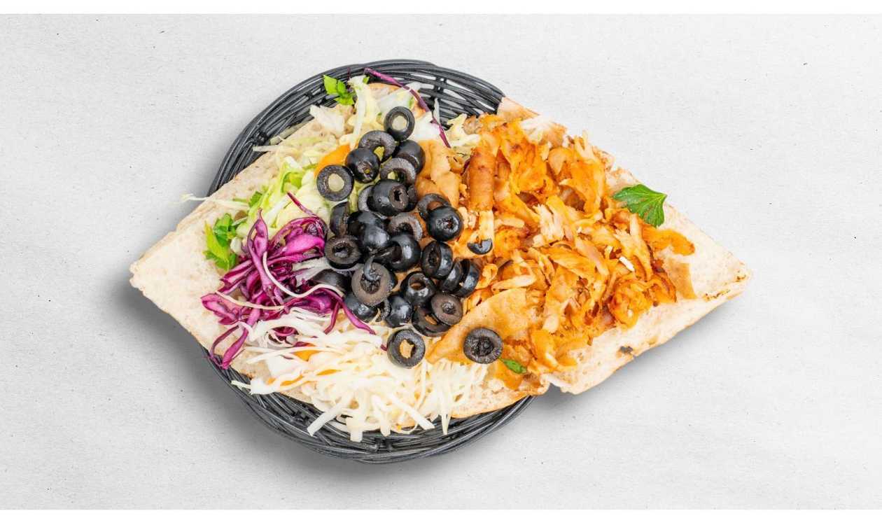 Doner kebab with olives