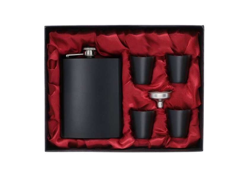 Gift Set Hip-Flask With 4 Shots 235Ml