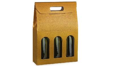 Premium Triple Wine Gift Box 270X90X385Mm Gold