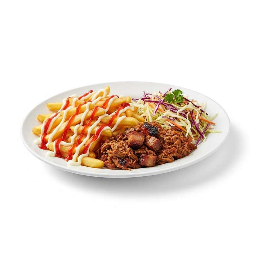 Stir Fried Chicken Served with Rice/Chips