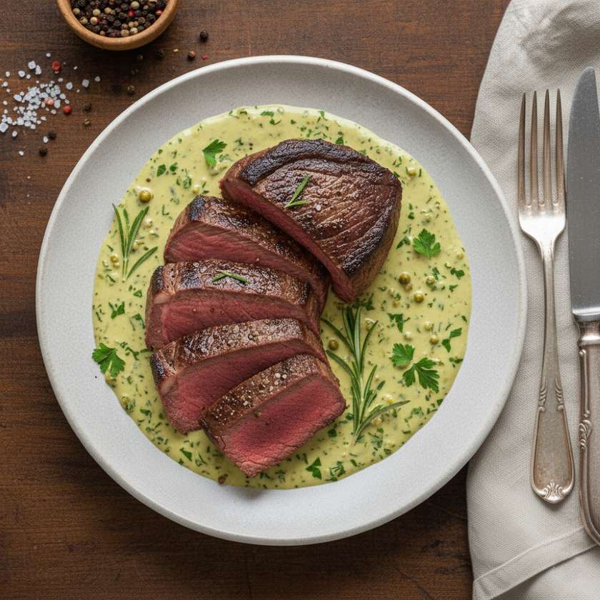 Beef Tenderloin in Green Pepper Sauce