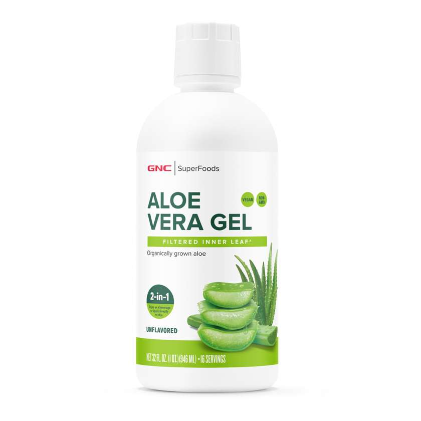 GNC SuperFoods Organic Aloe Vera Gel Unscented for Digestion, Detoxification, and Immunity, 946 ml