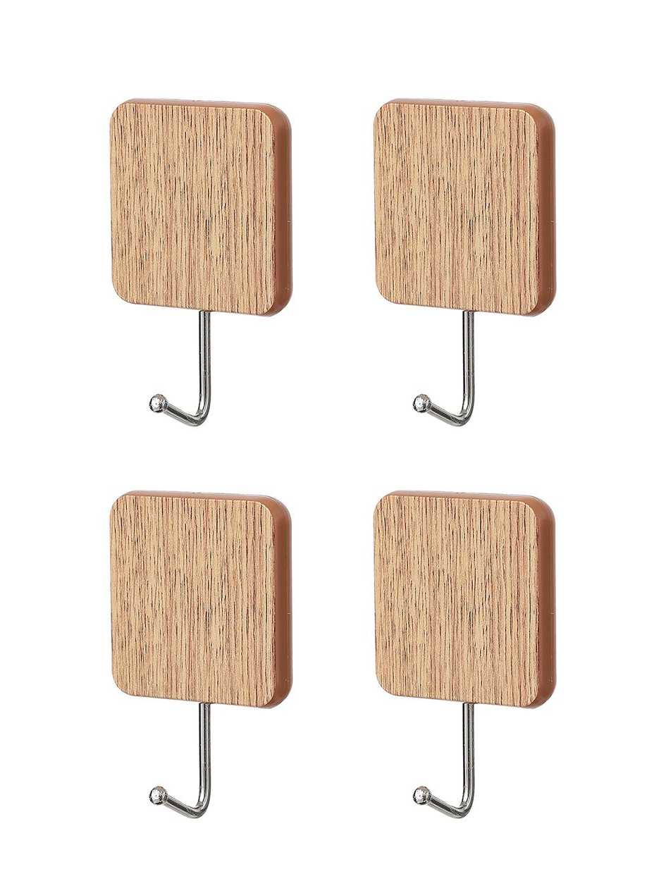 Square Imitation Wood-pattern Hook 4pcs (L)