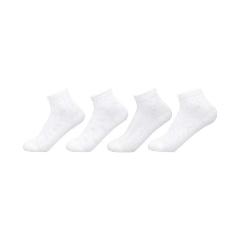 Kids White Textured Socks (2 Pairs, Age 7-9)