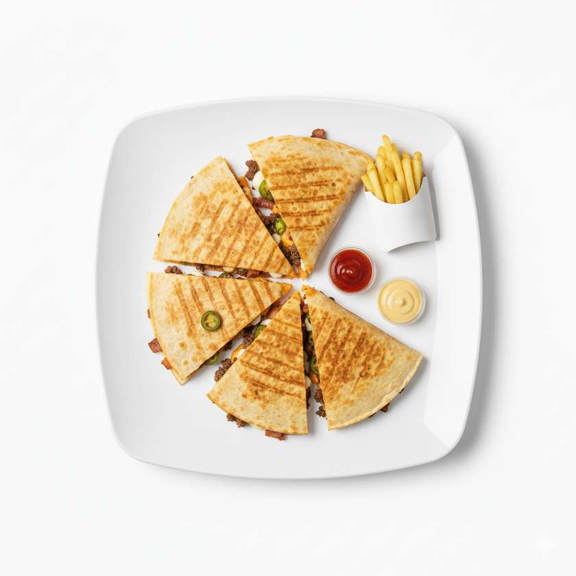 Quesadilla Due Amici with French Fries