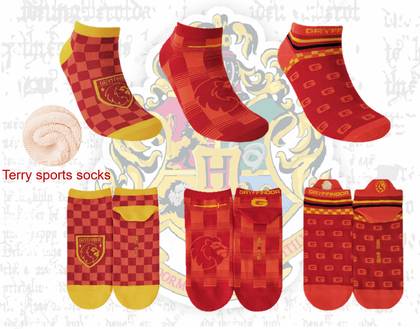 Harry Potter Mens Athletic Ankle Socks (3 Pairs)(Gryffindor)