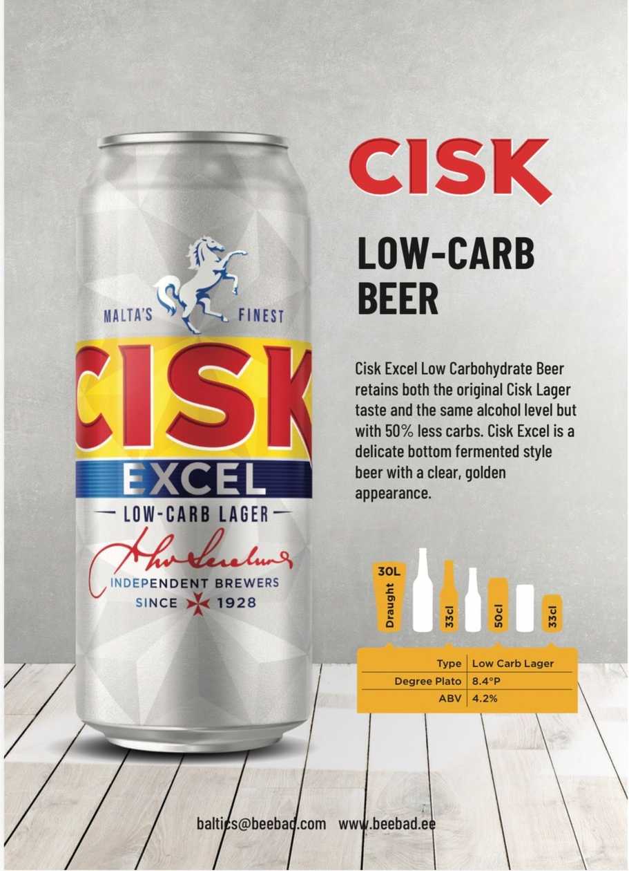 Cisk Excel low-carb Beer 330ml