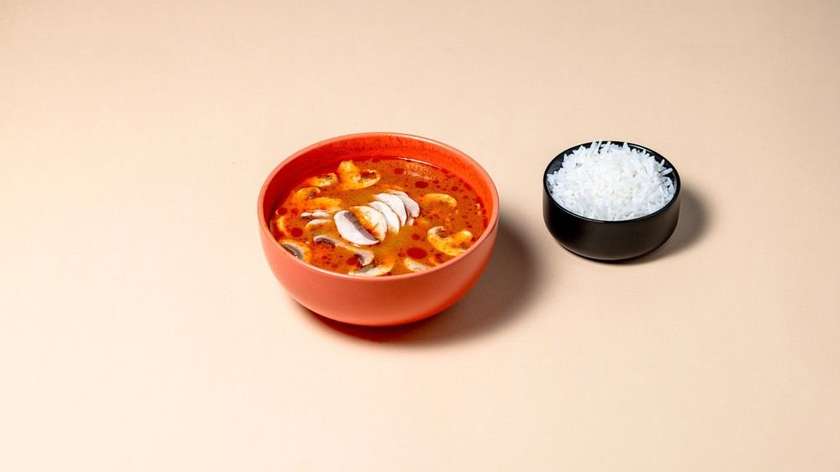 Tom yam with mushroom + rice