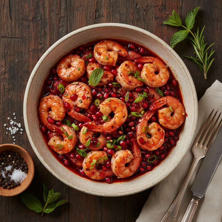 Shrimps in Pomegranate Sauce
