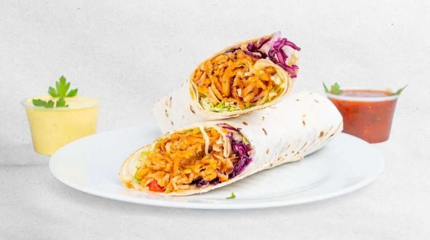 Dürüm kebab with olives
