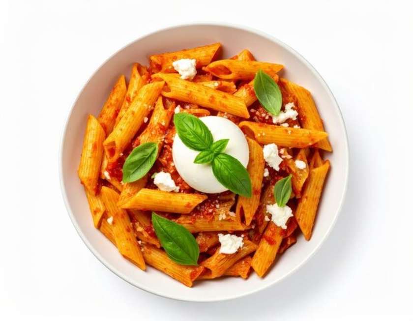 Paccheri Pasta with Burrata and Bacon