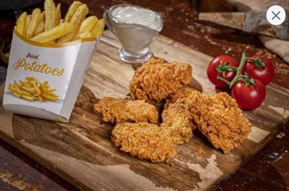 5 aripioare+cartofi+sos