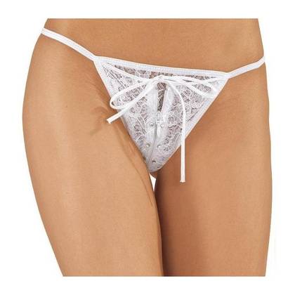 Women's String Thong with Zip White, OS Size, 6320