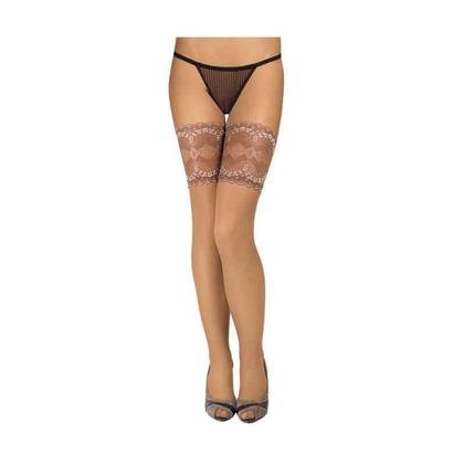 Hold-Up Stockings With Wide Lace 6463, Size S/M