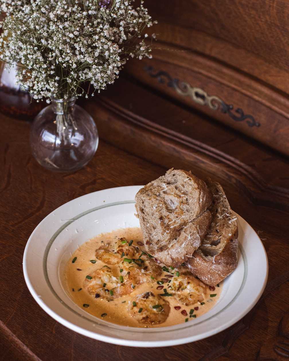 Tiger prawns in Nduja sauce