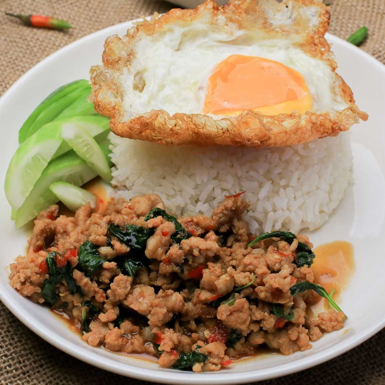 17. Pad Kra Pao with Fried Egg