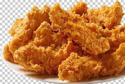 Fried Chicken Wings (6 Pieces) fries and a small refresher