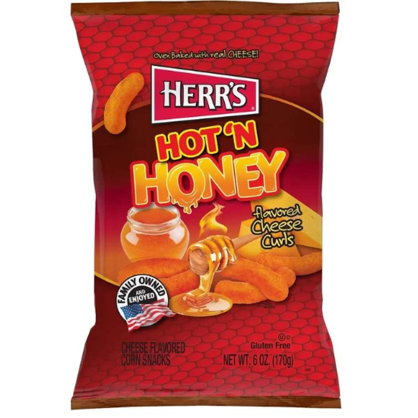 Herr's Baked Hot n Honey Cheese Curls 170g