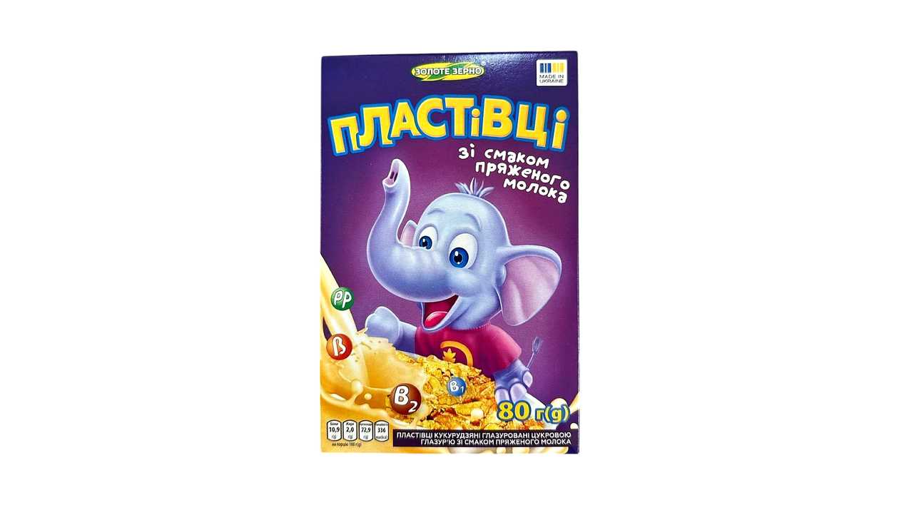 Кукурузные хлопья "ZOLOTOE ZERNO" со вкусом топленого молока 80г