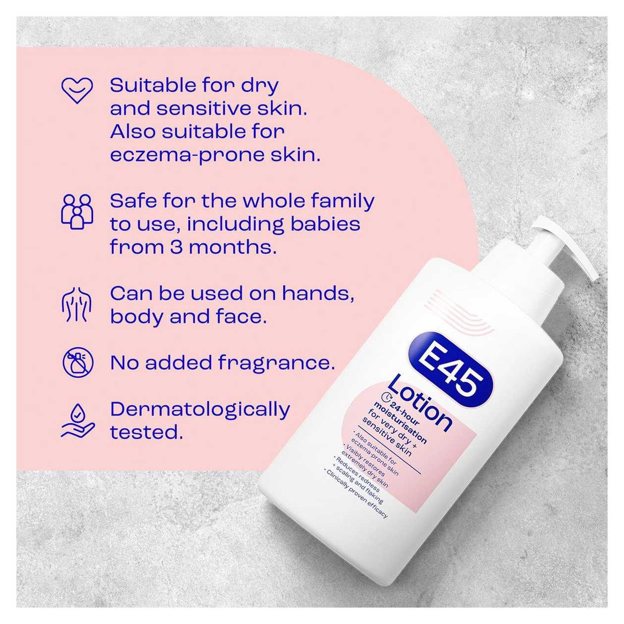 E45 24 Hr Moisturising Lotion 500ml