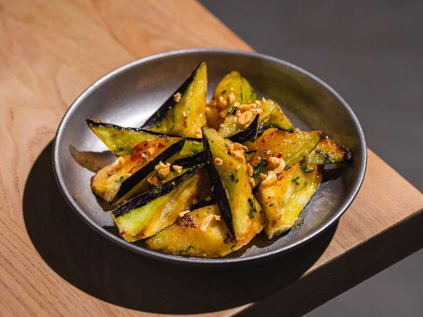 Eggplant in sweet and sour sauce