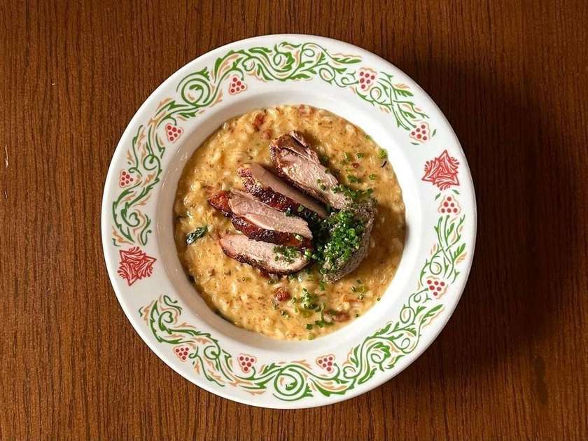 Super Cheesy Risotto with Chicken and Mushroom Pâté
