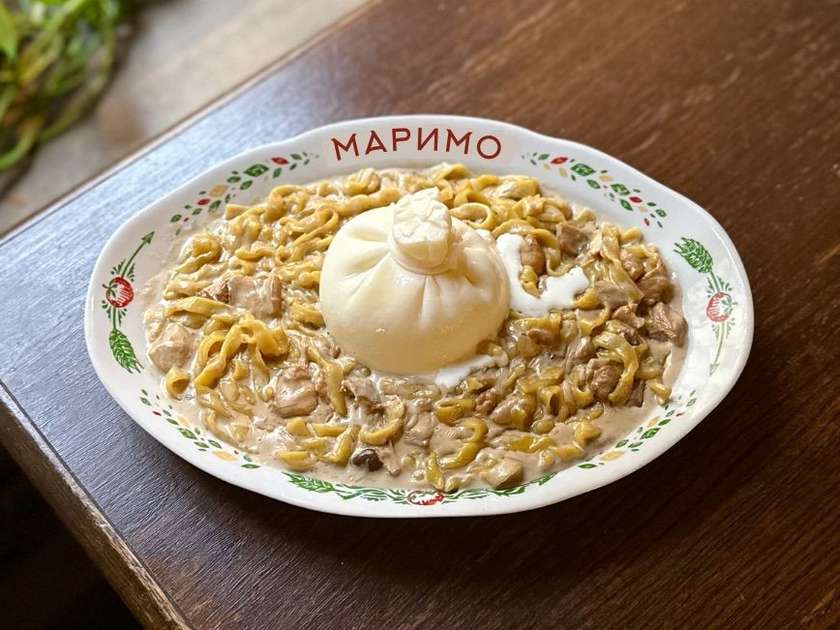 Tagliatelle for Two with Burrata, Porcini Mushrooms and Chicken