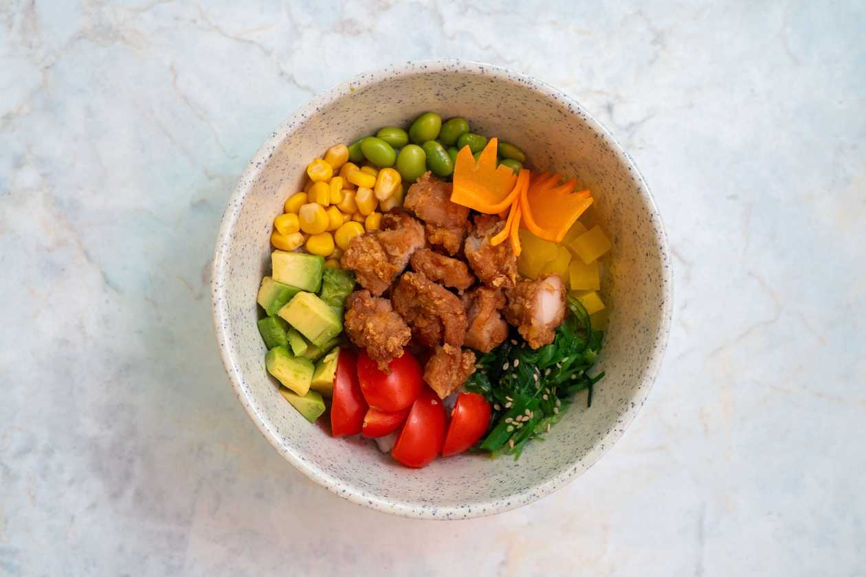 Fried Chicken Poke Bowl