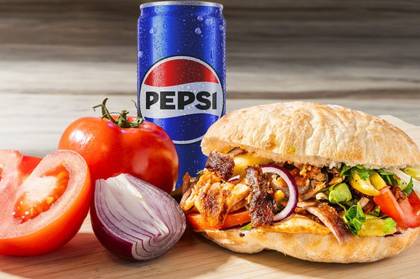 MENIU PITA MIXT (pui-vita-curcan-oaie) CU PEPSI