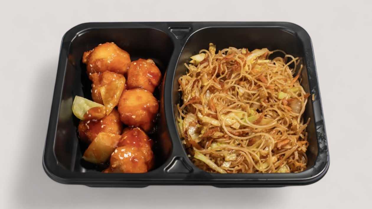 Pui dulce acrisor cu Spaghete