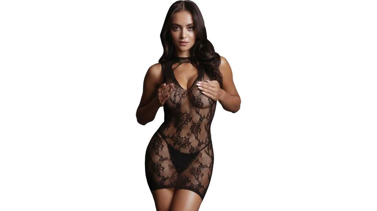 Le Désir DES031 black net mini dress (XS-XL)