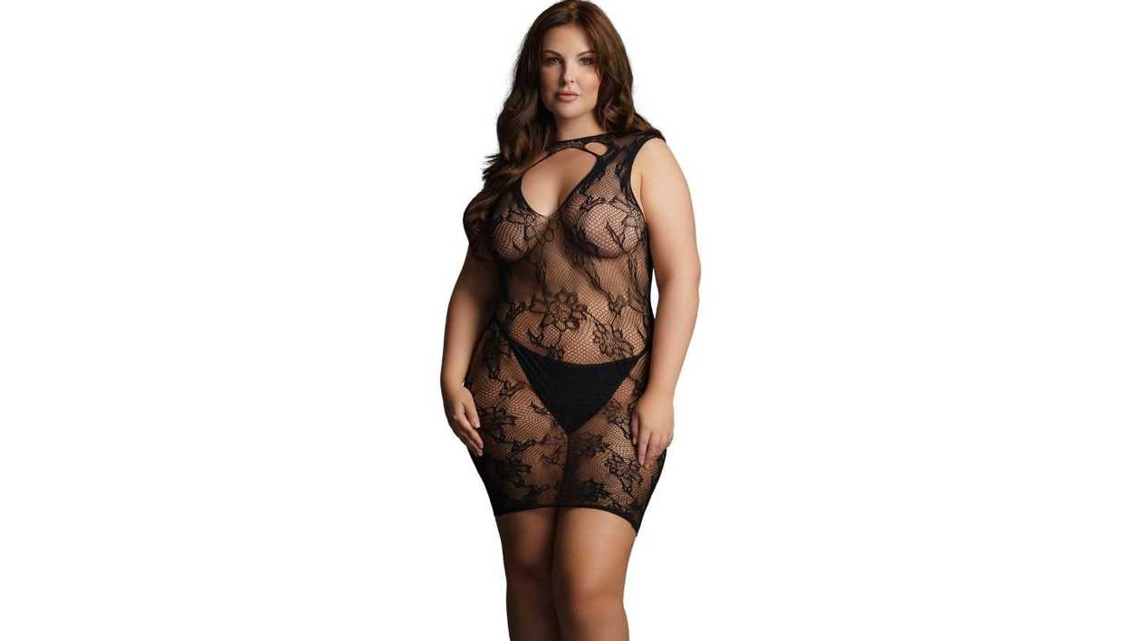 Le Désir DES031 black net mini dress (XL-XXXXL)