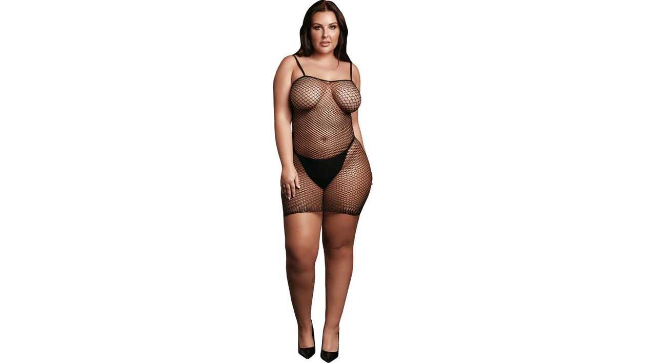 Le Désir DES068 black net mini dress (XL-XXXXL)