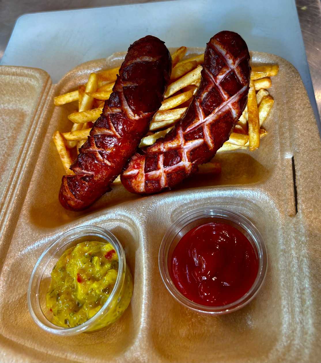 2 Grilled Sausages with French Fries
