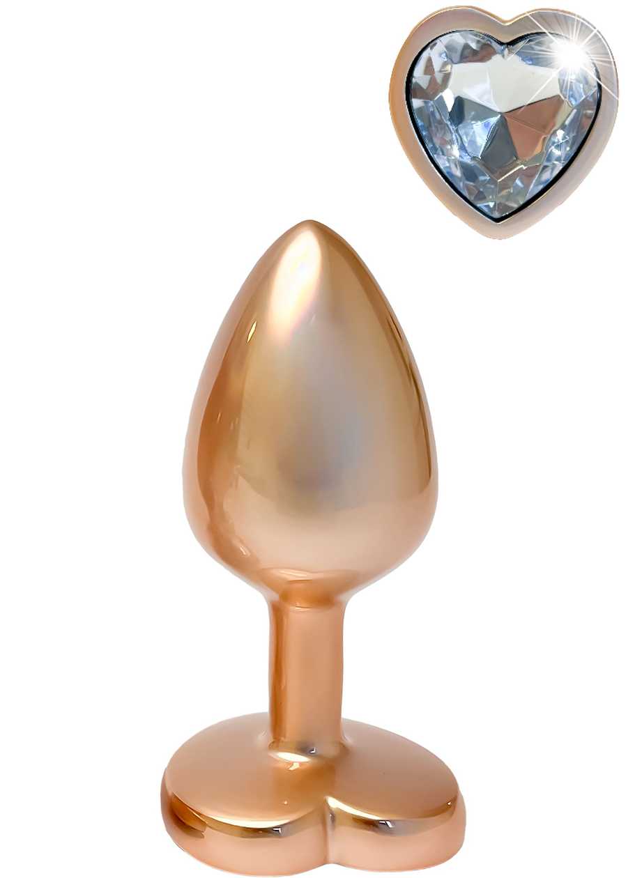 Dreamtoys Pearl Gold metal butt plug (medium)