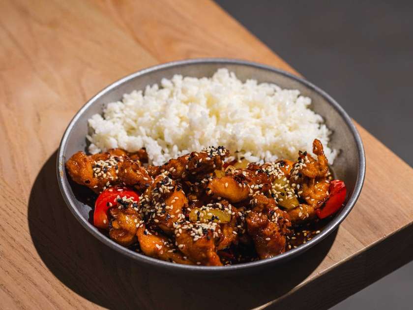 Chicken in Sweet and Sour Sauce with Rice